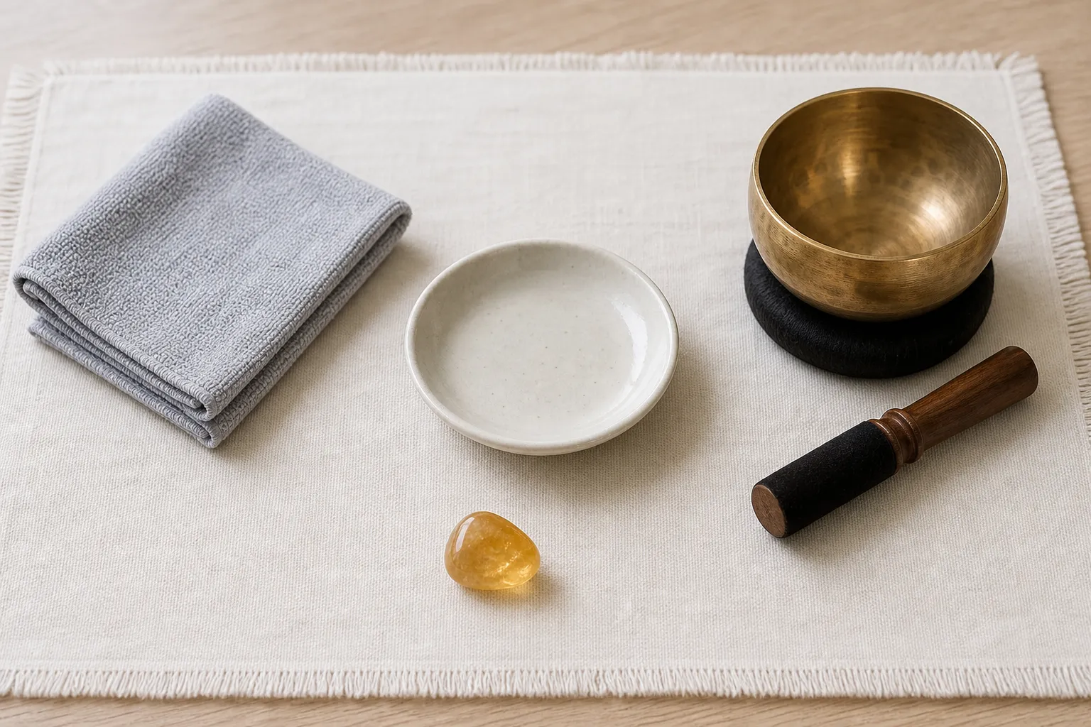 Citrine reset options arranged to show dry care, rest, and one symbolic clearing choice