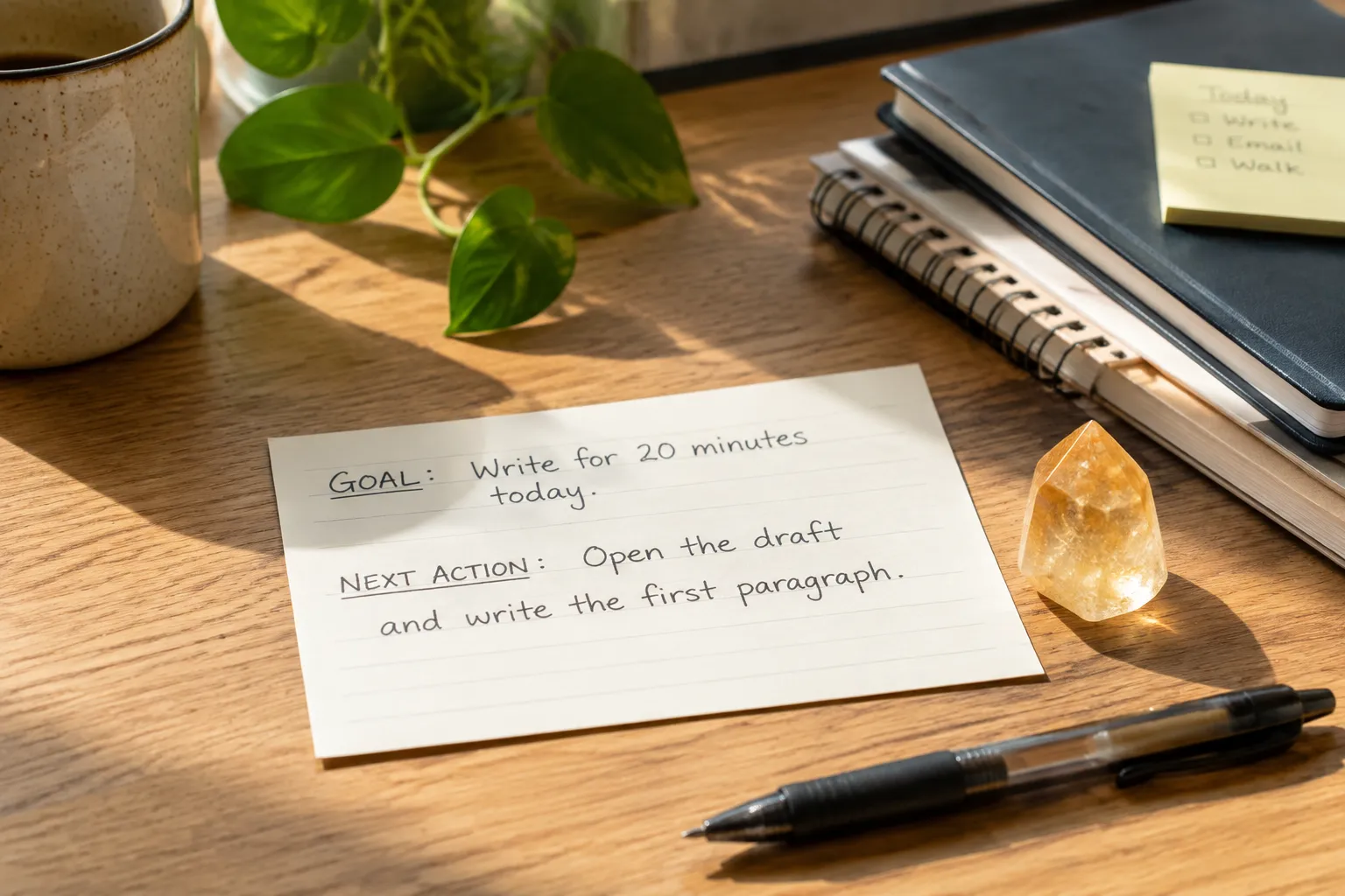 Goal-Setting Notes With Citrine Display Themes