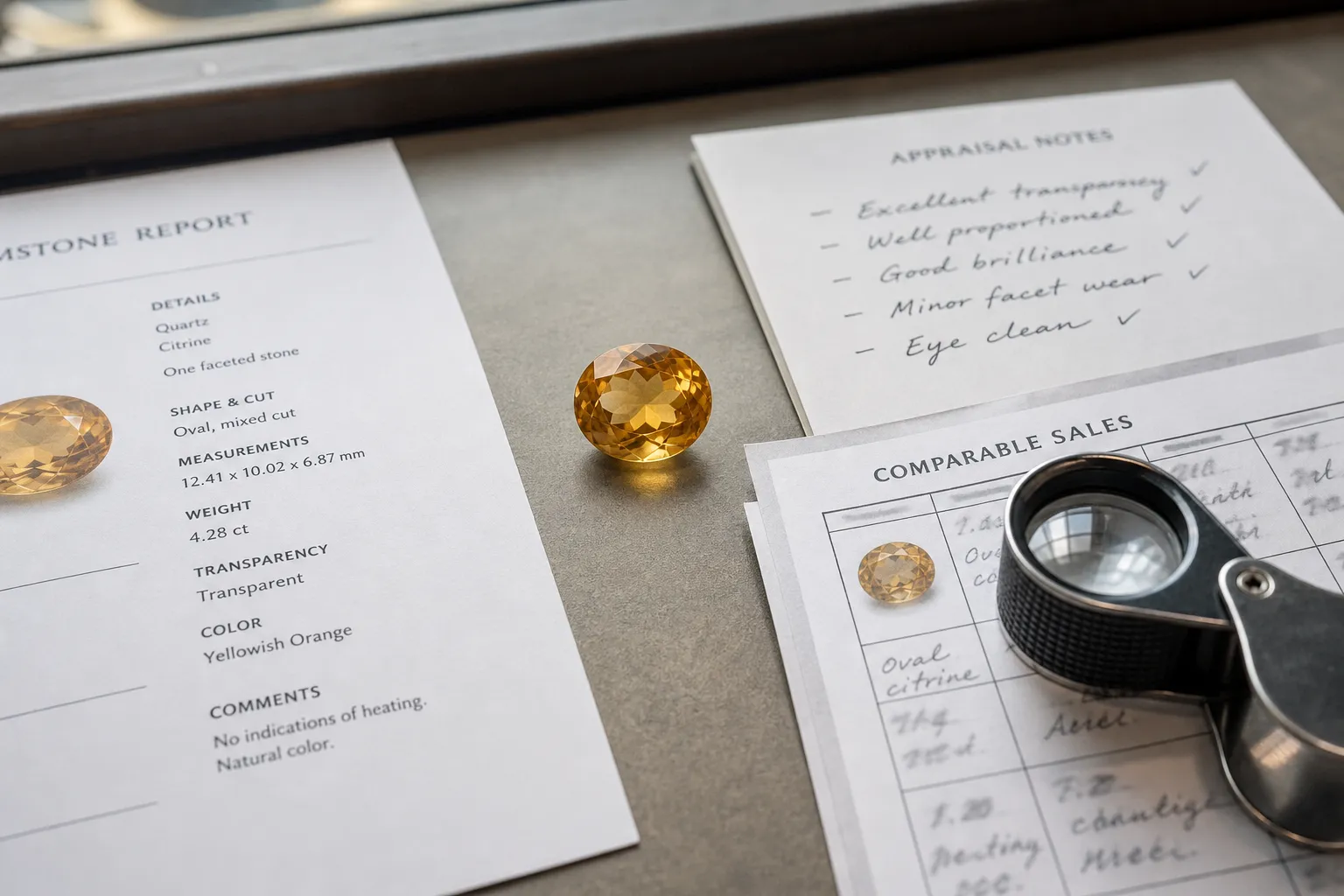Citrine report language separated from market value factors