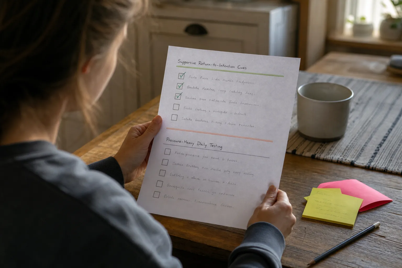 A reflective checklist showing when manifestation practice feels supportive and when it becomes draining