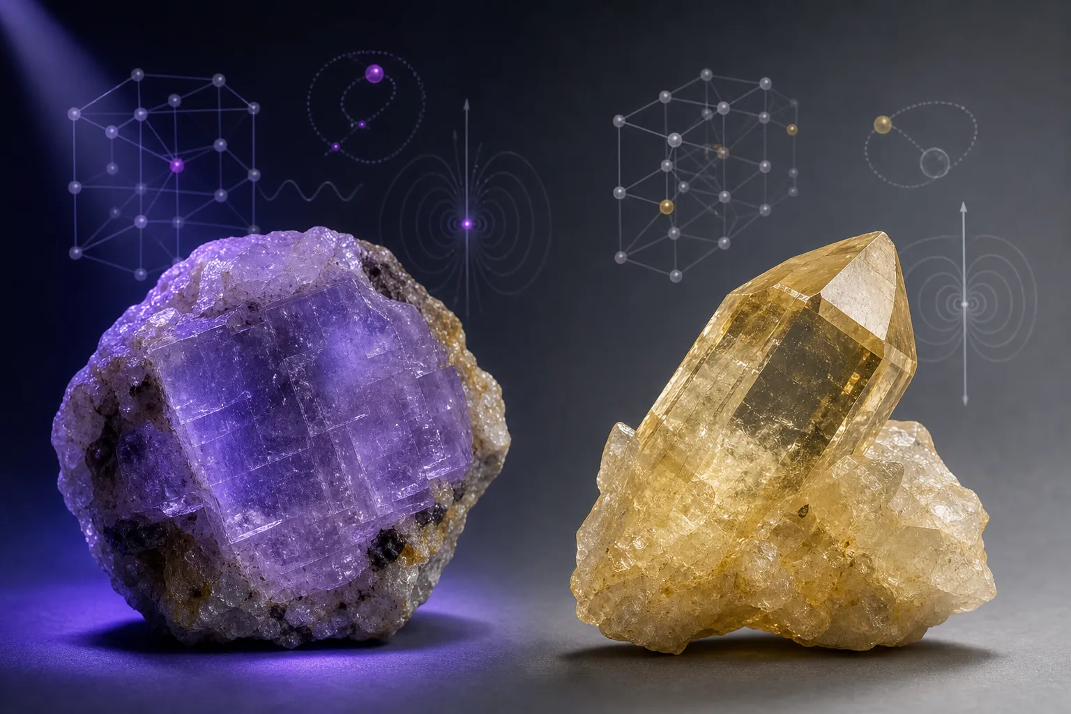 Hackmanite and yellow quartz compared by mineral structure, defect chemistry, and reversible color behavior